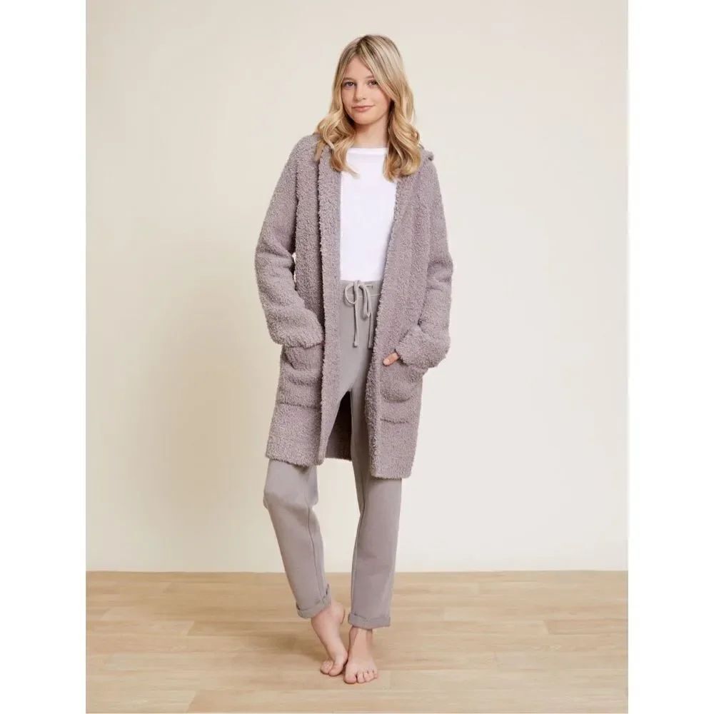 ✨CozyChic® Boucle Youth Hooded Long Grey Sz XL Coatigan✨